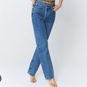 NWT Princess Polly HOLLY ASYMMETRIC STRAIGHT LEG JEAN